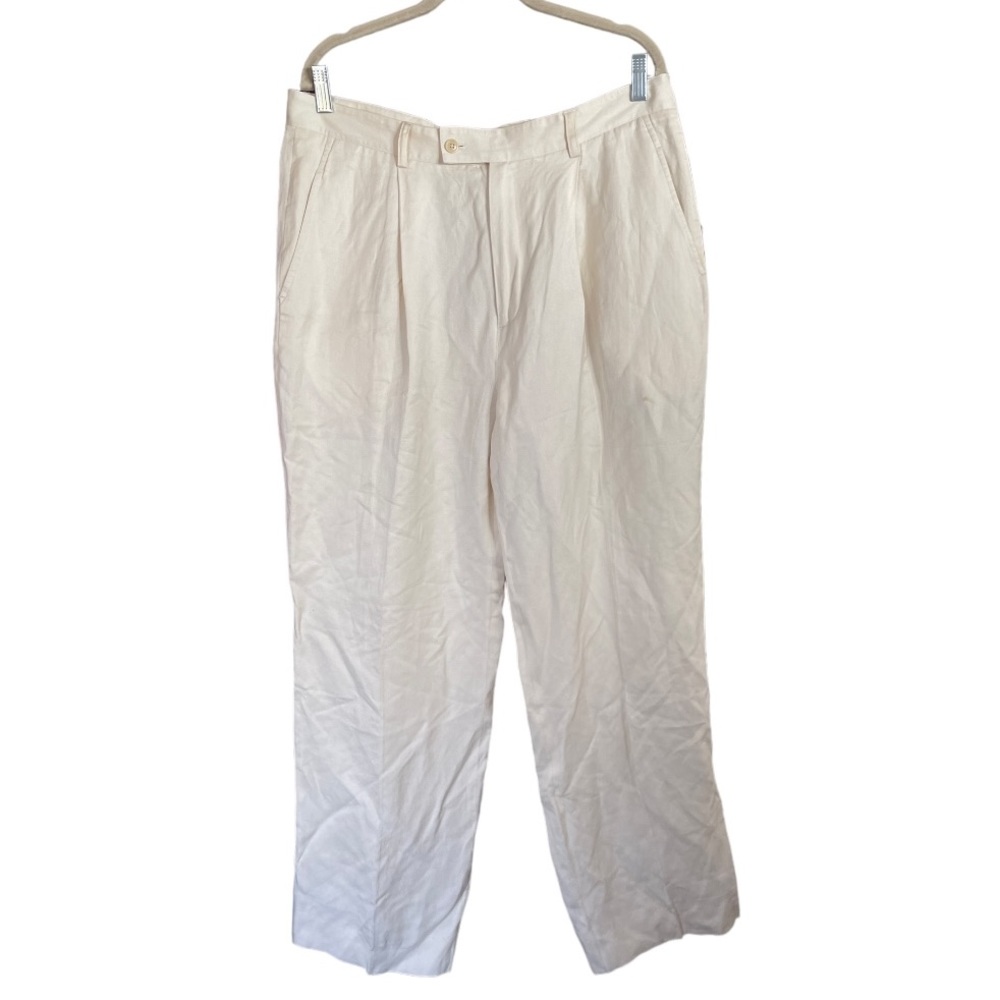 Bugatchi‎ Uomo Cream Silk Linen Men’s Pants